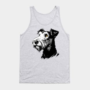 Stunning and Cool Airedale Terrier Monochrome and Gold Portrait for Father's Day Tank Top